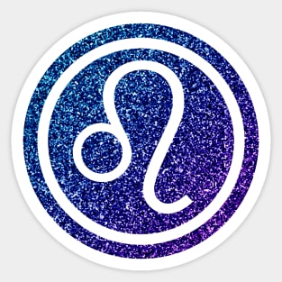 Blue Purple Glitter Zodiac - Leo Sticker